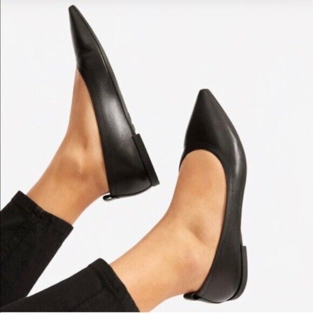 Everlane 40 Hour Flat Pointed Toe Black Size 8.5